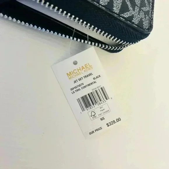 Michael Kors Purse & Wallet Sheila Large Signature & Metallic Tote Bag Black - Picture 11 of 12